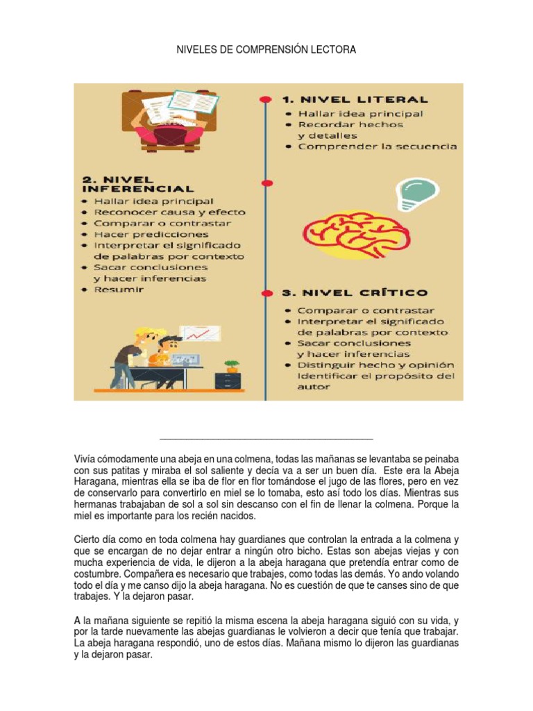 Niveles de Comprensión Lectora | PDF | Serpiente
