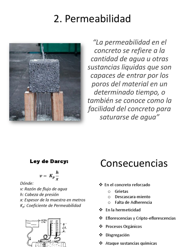 Permeabilidad Permeabilidad (Ciencias de la Tierra) Hormigón