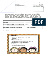 Evaluacion Sumativa Matematica Unidad 1, 2015