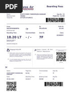 Boarding Pass Bpn Palu Airlines Aviation