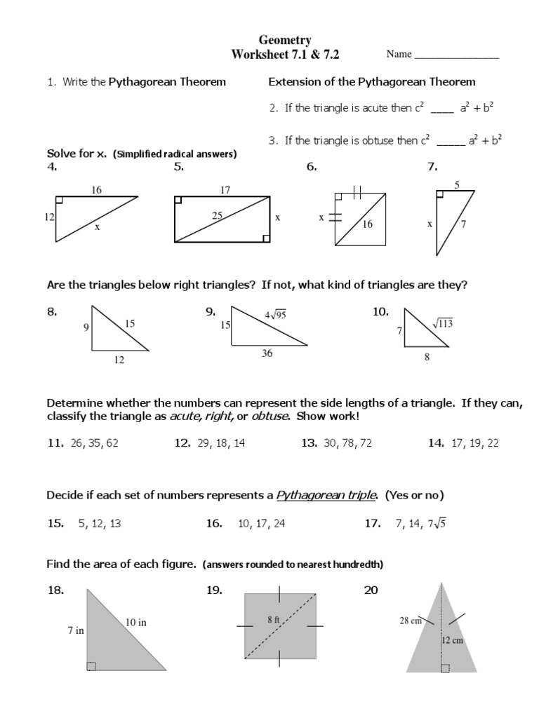 Featured image of post Answer Key Pythagorean Theorem Worksheet Answers