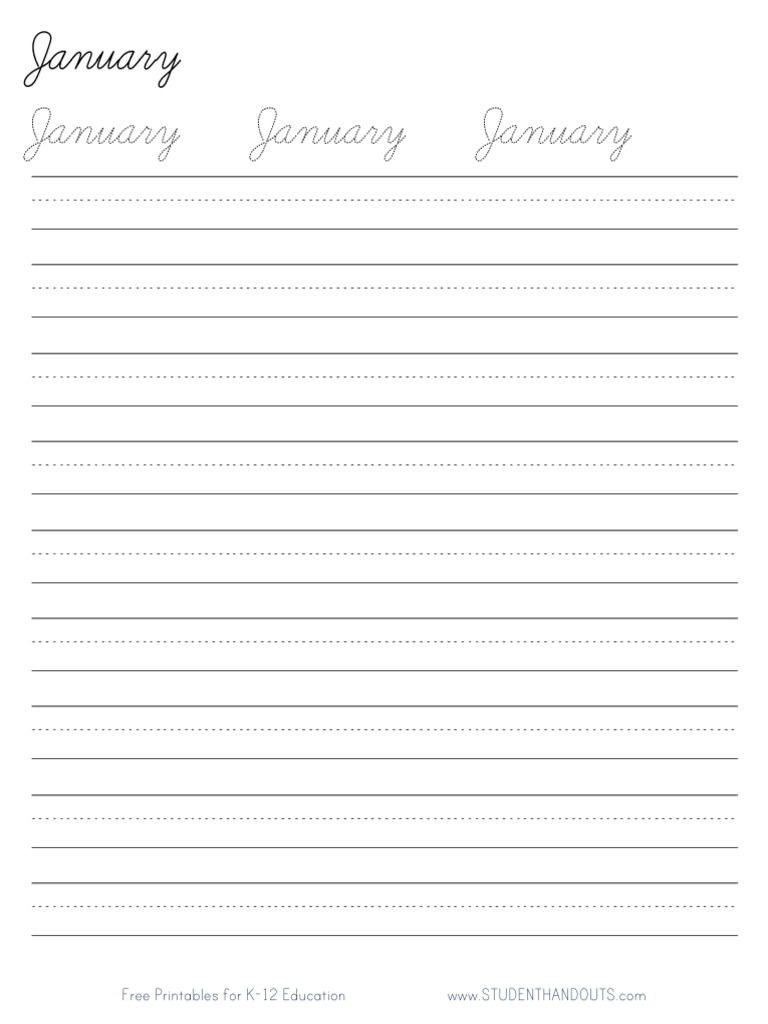 K-12 Free Printables for January | PDF