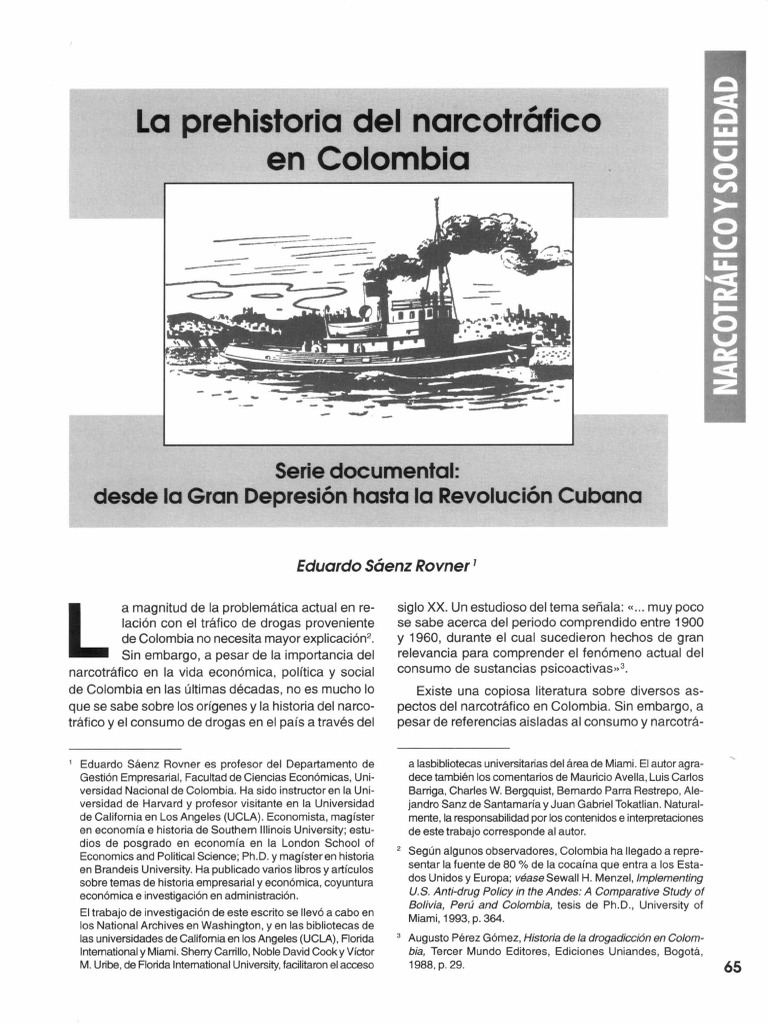 Prehistoria Del Narcotrafico en Colombia PDF | PDF | Comercio ilegal de ...