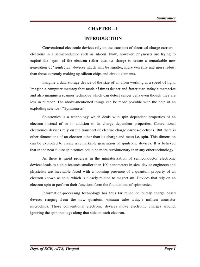 Chapter I Spintronics PDF Field Effect Transistor Spin (Physics)