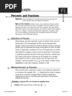 Key Concepts: Percents and Fractions