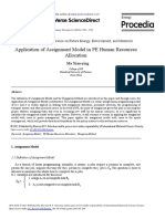 Application of Assignment Model in PE Human Resources Allocation
