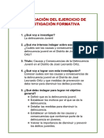 Planificación Del Ejercicio de Investigación Formativa