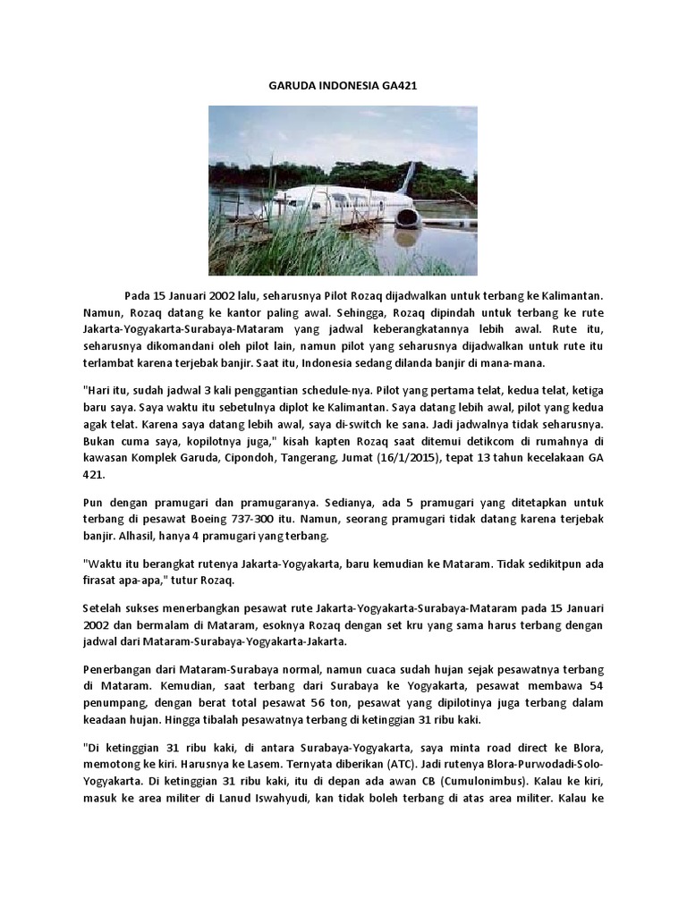 Garuda Indonesia Ga421 | PDF