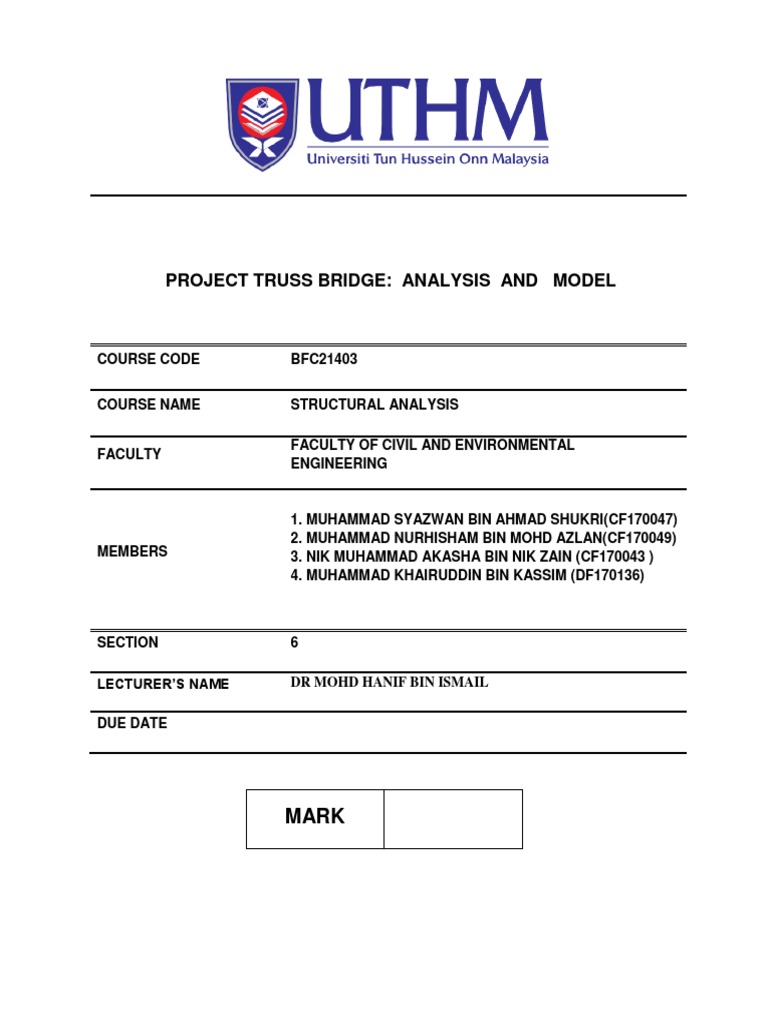 Truss Bridge Project Analysis and Design | PDF | Truss | Building ...