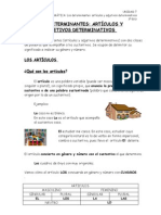 U 7 Gramatica 3 Eso Los Determinantes Articulos y Adjetivos Determinativos