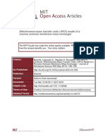 Effectiveness-Mass Transfer Units (-MTU) Model of A Reverse Osmosis Membrane Mass Exchanger