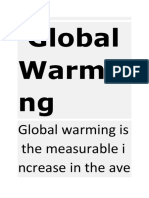 Global Warmi NG: Global Warming Is The Measurable I Ncrease in The Ave