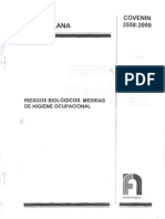 Norma Venezolana COVENIN 3558.2000 - Riesgos Biológicos. Medidas de Higiene Ocupacional