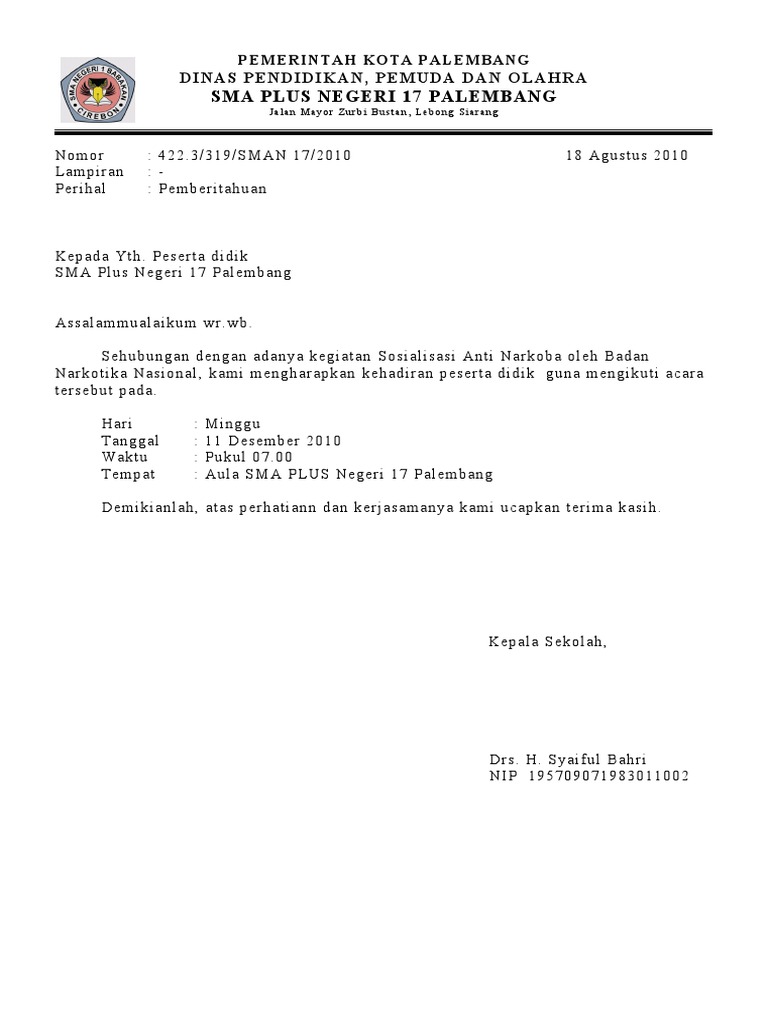 Contoh Surat Dinas Pdf
