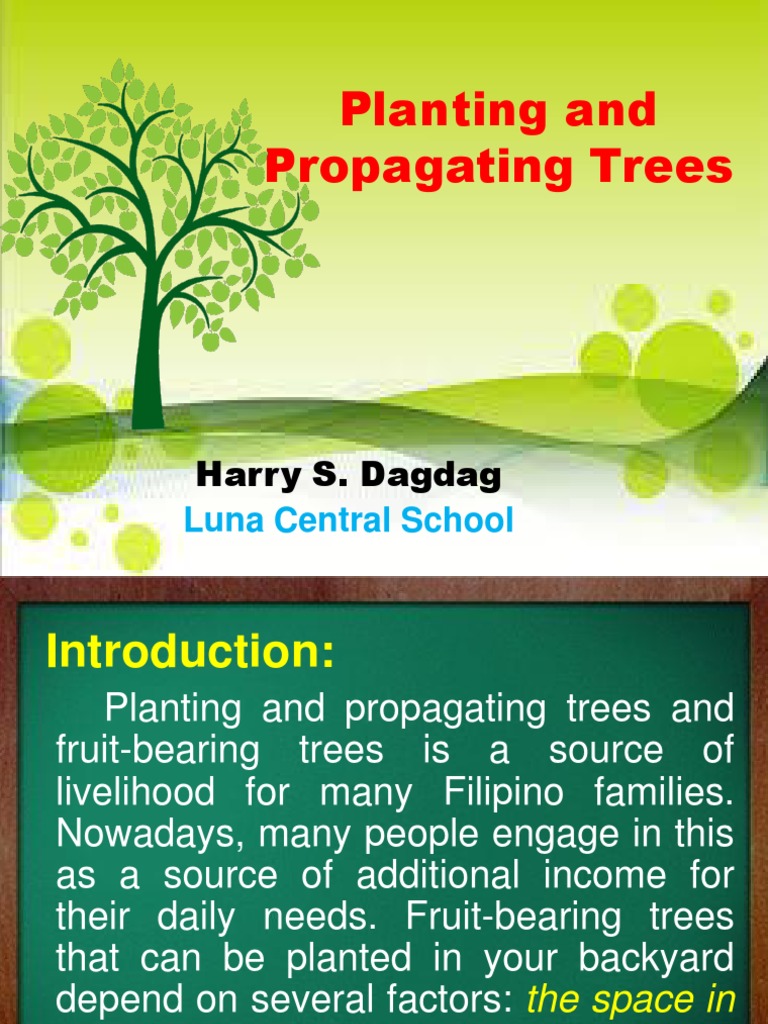 Propagating trees and fruit bearing trees
