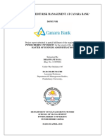 A Study On Credit Risk Management at Canara Bank: Project Report Submitted in Partial Fulfilment of The Requirement of
