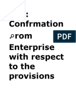 Sub: Confrmation Rom Enterprise With Respect To The Provisions