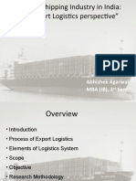 Study of Shipping Industry in India: "An Export Logistics Perspective"