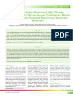 Hubungan Kadar Kholesterol High Density Lipoprotein Serum Dengan Framingham Stroke Risk Score