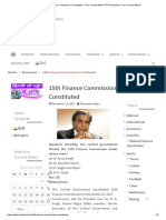 15th Finance Commission Constituted - Free Current Affairs PDF Download, Free Current Affairs