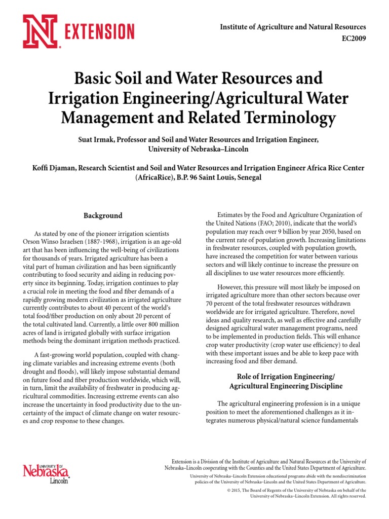 Irrigation Terminology PDF Evapotranspiration Soil