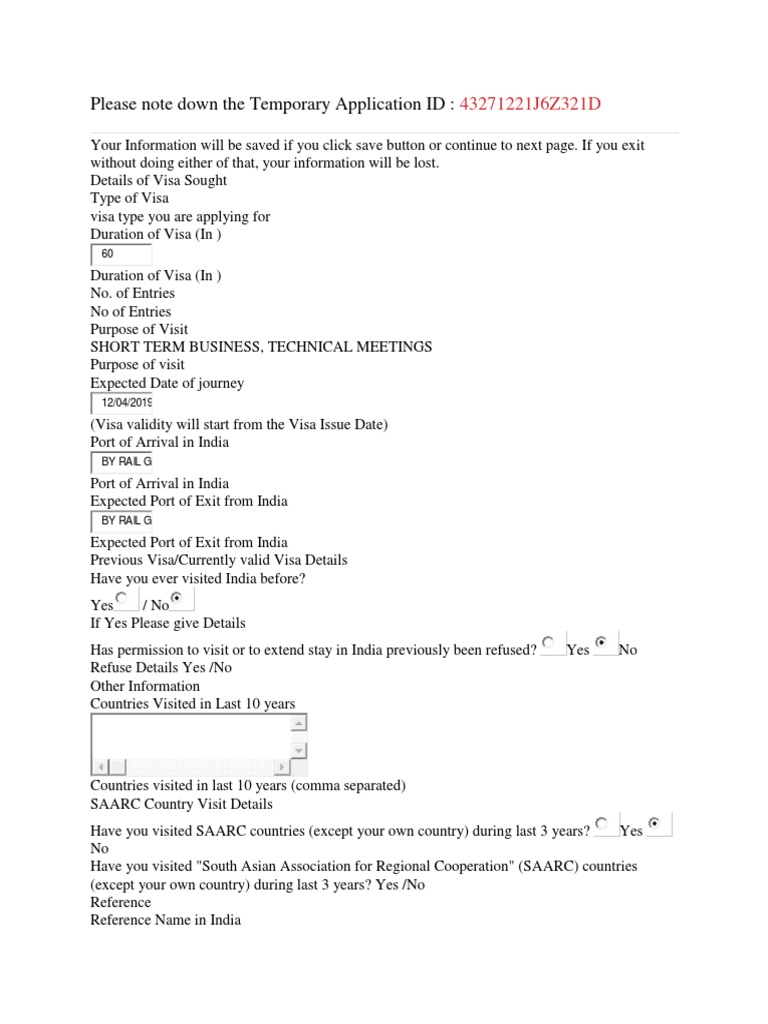 Please Note Down The Temporary Application ID | PDF | Travel Visa ...