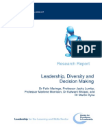 Leadership, Diversity and Decision Making: Research Report