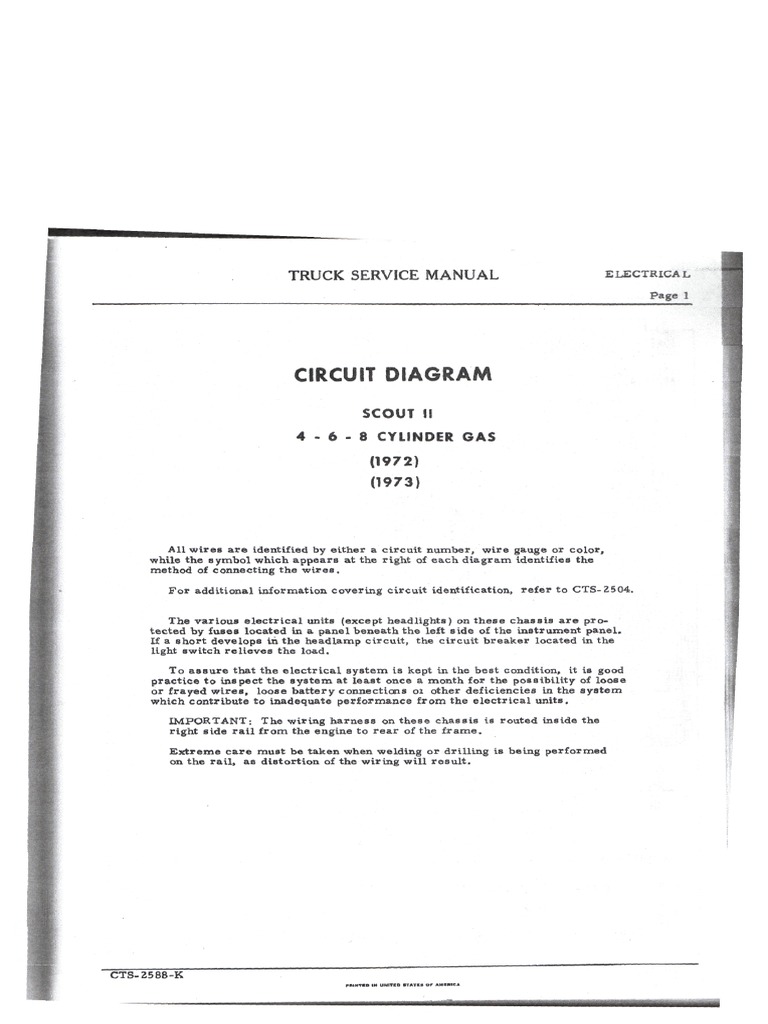 1972 - 1973 Scout II With Trailer Wiring | PDF | Land Vehicles