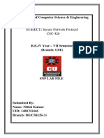 Department of Computer Science & Engineering: SUBJECT: Secure Network Protocol CSC-428