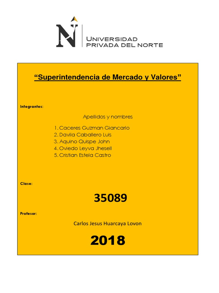 Superintencia de Mercado de Valores | PDF | Bolsa | Compartir (Finanzas)