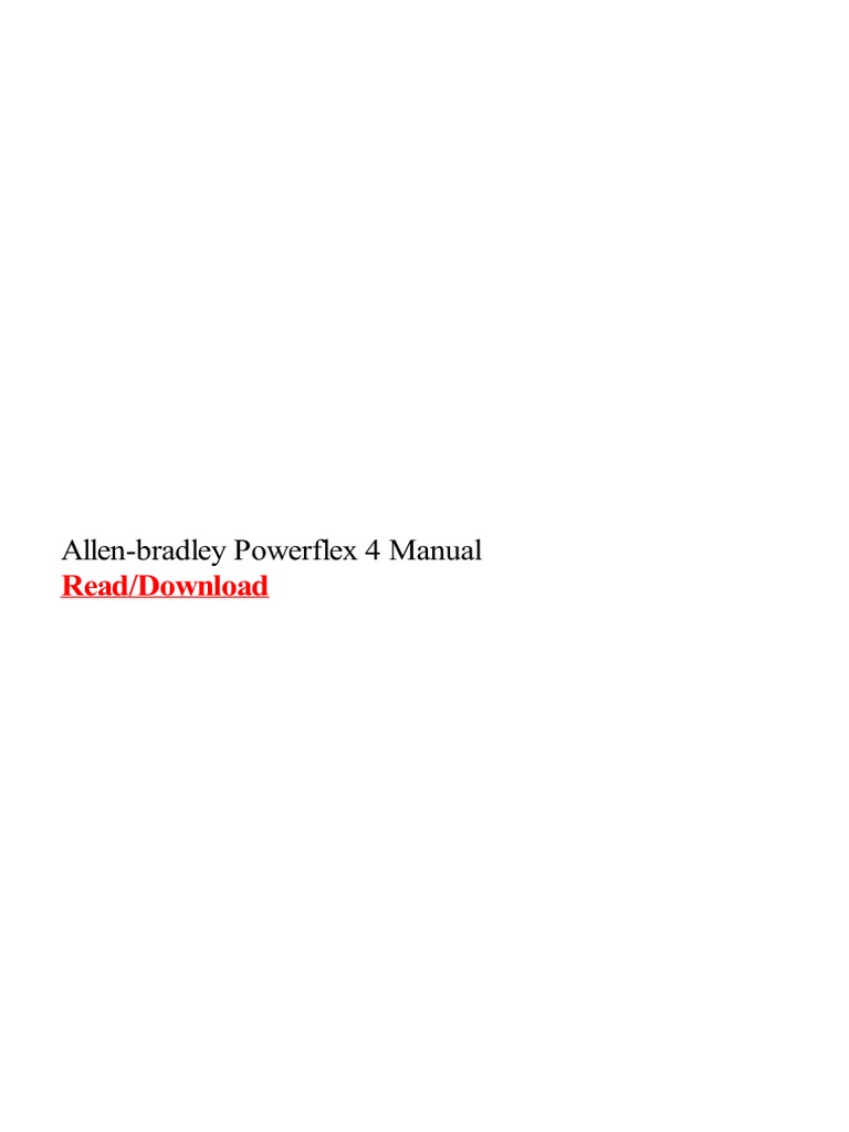 Allen Bradley Powerflex 4 Manual PDF PDF Power Inverter