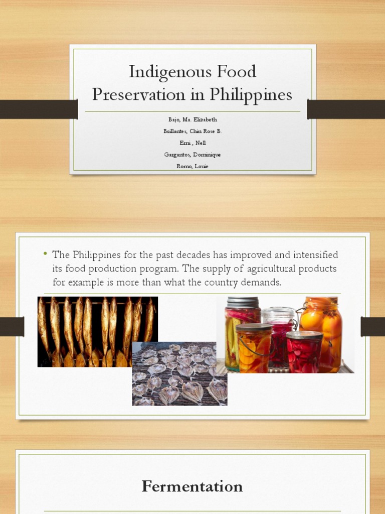 Indigenous Food Preservation In Philippines Download Free Pdf
