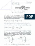 Chestionar de Concurs Mate Fizică PDF