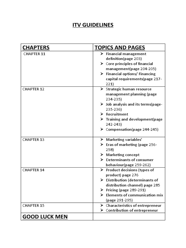 ITV Financial and HR Management Guide | PDF