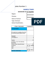 Inventory of ICT equipment and school furniture templates