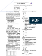 CUESTIONARIO DE EXAMEN ADMISION PARA EL GRADO D+ëCIMO