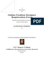 Online Fashion Designer Registration Form: A Project Report On