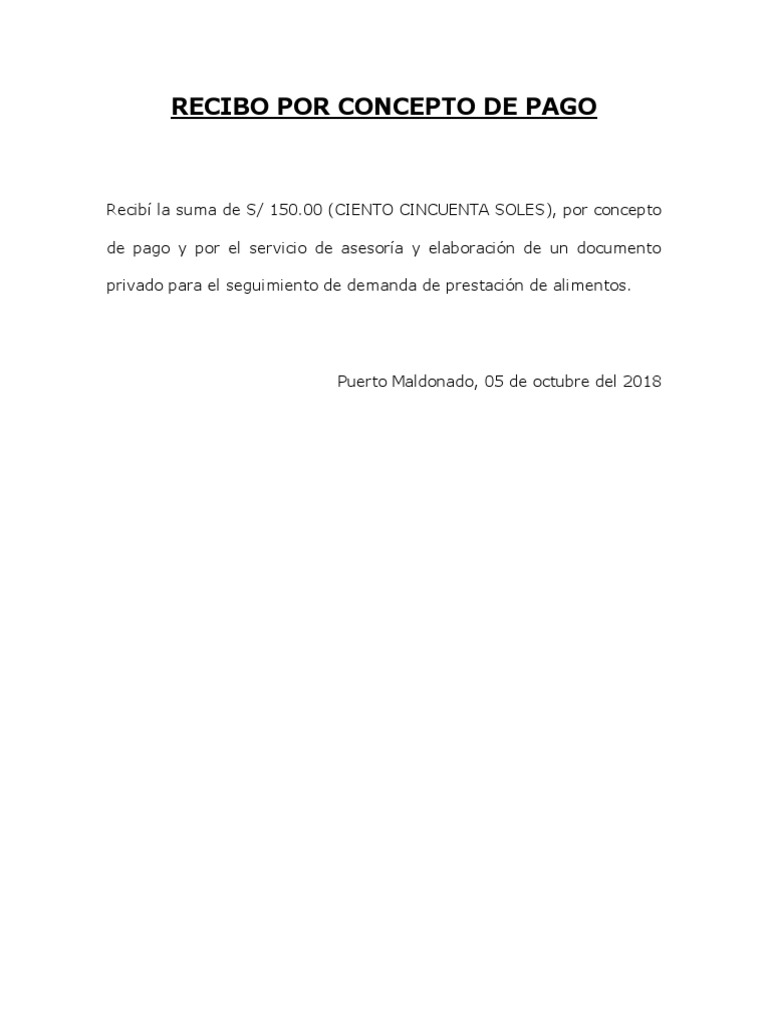 Recibo Por Concepto de Pago | PDF