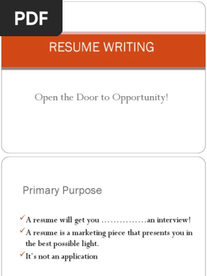 Resume Writing