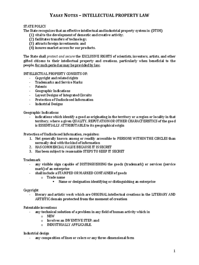 Overview of Intellectual Property Law | PDF | Trademark | Patent