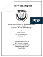 FIELD WORK Psychology Field Work Report Summary