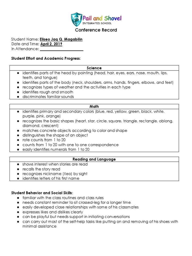 Conference Record: Student Effort and Academic Progress: Science | PDF ...