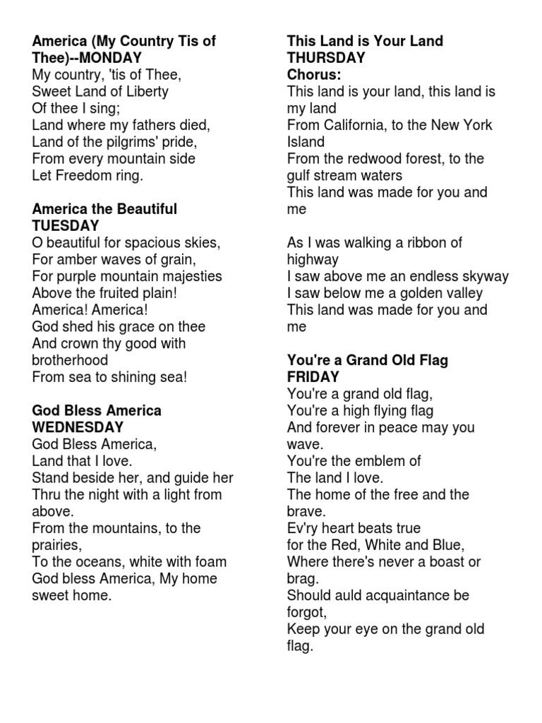 patriotic songs | pdf | travel | poetry