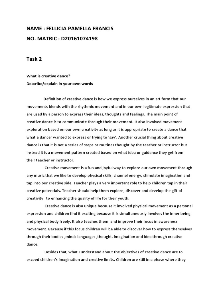 Understanding Creative Dance for Kids | PDF | Creativity | Thought