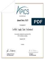 Apics CSCP Original Certificate Ahmad Fatta