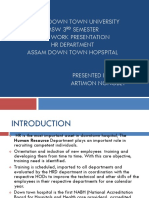 Assam Down Town University MSW 3 Semester Field Work Presentation HR Department Assam Down Town Hopspital