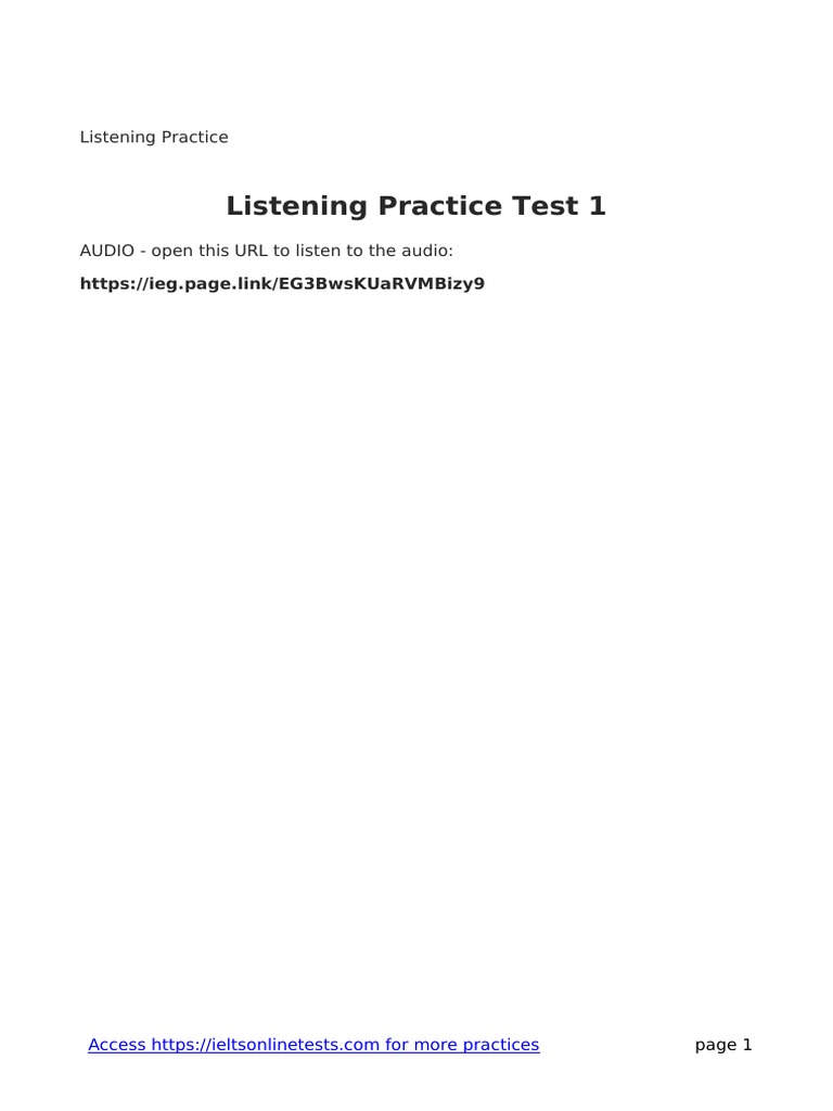 IELTS Listening Practice Test 1 | PDF | Wood | Tile