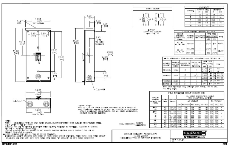 J250R Breaker Enclosure | PDF | Power (Physics) | Wire