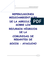 Repercusiones Medioambientales de La Agricultura Sobre Los Recursos Hidricos