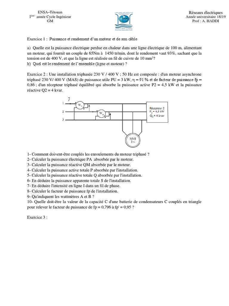 Quelle Intensité Par Mm2 400v Série de TD2 | PDF | Physique | Électromagnétisme
